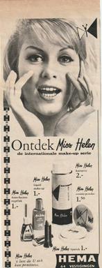 retro reclame 1964 Hema Miss Helen make-up jaren 60, Verzamelen, Retro, Ophalen of Verzenden, Huis en Inrichting