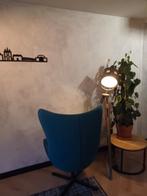 Design Draaifauteuil, Huis en Inrichting, Fauteuils, Ophalen, Gebruikt, 75 tot 100 cm, Stof