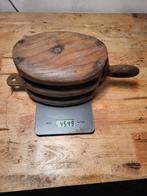 Oude Houten Katrol / Scheepsblok - Decoratie, Ophalen of Verzenden