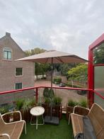 Parasol + voet + hoes, Tuin en Terras, Parasols, Ophalen, Zo goed als nieuw, Zweefparasol
