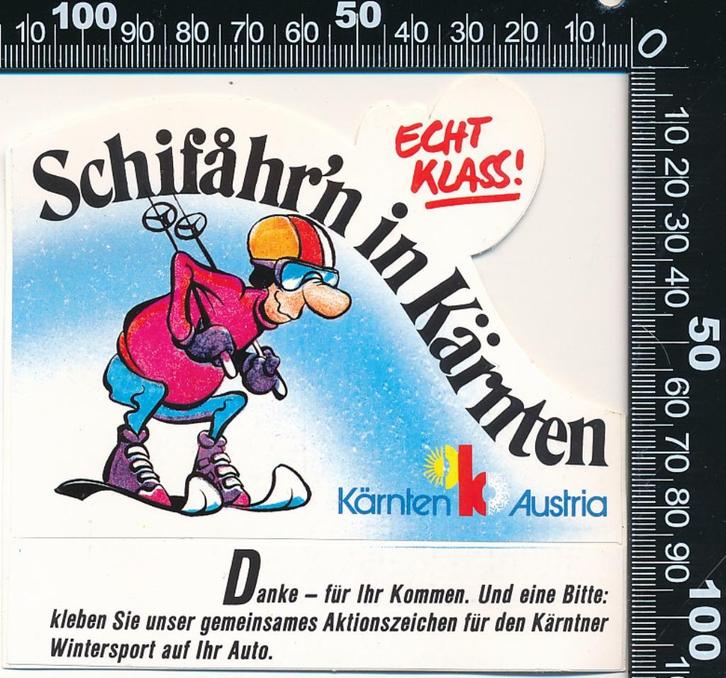 Sticker: Karnten - Austria - Schifahrn in Karnten, Verzamelen, Stickers, Zo goed als nieuw, Sport, Ophalen of Verzenden