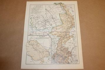 Antieke kaart - Limburg [met steenkoolgebied] - 1900 beschikbaar voor biedingen