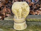 antiek olifant beeld op sokkel, Verzamelen, Beelden en Beeldjes, Ophalen of Verzenden, Zo goed als nieuw, Dier