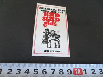 sticker Gezellig uit ? Neem mee die HAP STAP GIDS veel plezi beschikbaar voor biedingen