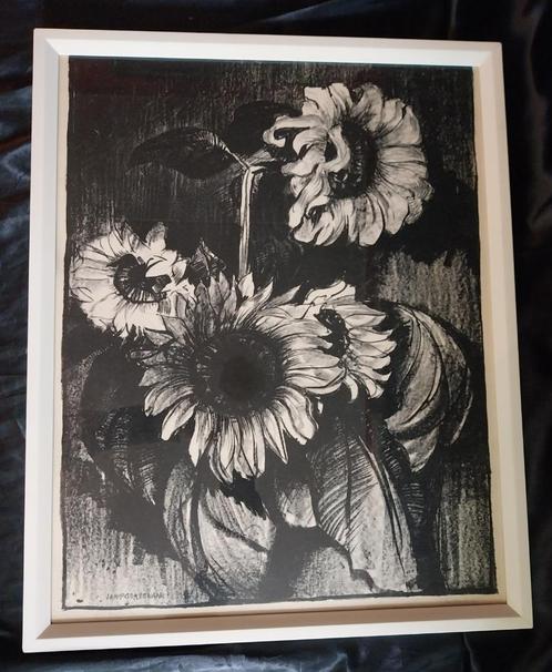 Jan Poortenaar (1886-1958) - Zonnebloemen - 1920, Antiek en Kunst, Kunst | Litho's en Zeefdrukken, Ophalen