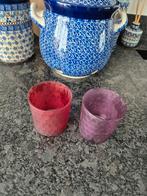 Waxinelichthouders Lifestyle rood en paars, Overige materialen, Gebruikt, Ophalen of Verzenden, Minder dan 25 cm