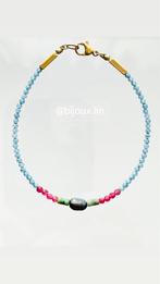 Minimalistisch armband met zoetwaterparel nieuw, Ophalen of Verzenden, Nieuw, Blauw, Met edelsteen