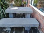 Beton tuinset, Tuin en Terras, Overige materialen, Tuinset, Bank, 6 zitplaatsen