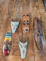 Houten Maskers - Set van 5, Ophalen of Verzenden