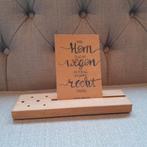 Houten plankje met tekst leuk om te decoreren icm droogbloem, Ophalen of Verzenden, Gebruikt