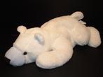 L. DAKE IJSBEER ZACHTE BADSTOF WIT MET VELOURS LICHTBLAUW, Verzenden, Nieuw, Overige typen
