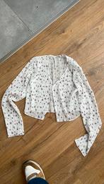 Blouse/ bolero vestje wit lila bloemetjes mt m, Ophalen of Verzenden, Zo goed als nieuw, Maat 38/40 (M), Wit