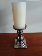 Zilverkleurige kaarsen kandelaar, Ophalen of Verzenden, Zo goed als nieuw, Minder dan 25 cm