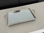 Dienblad met glasbodem, Ophalen of Verzenden, Zo goed als nieuw, Rechthoekig, Metaal