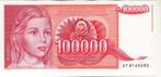 Joegoslavie 100.000 Dinar 1989 unc, Postzegels en Munten, Bankbiljetten | Europa | Niet-Eurobiljetten, Verzenden, Joegoslavië