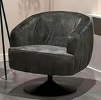 Groene draai fauteuil  schelp model, Huis en Inrichting, Fauteuils, Ophalen, Gebruikt, Minder dan 75 cm, 50 tot 75 cm