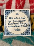 Handbeschilderde Delft’s Blauwe porseleinen wandtegel, Ophalen of Verzenden