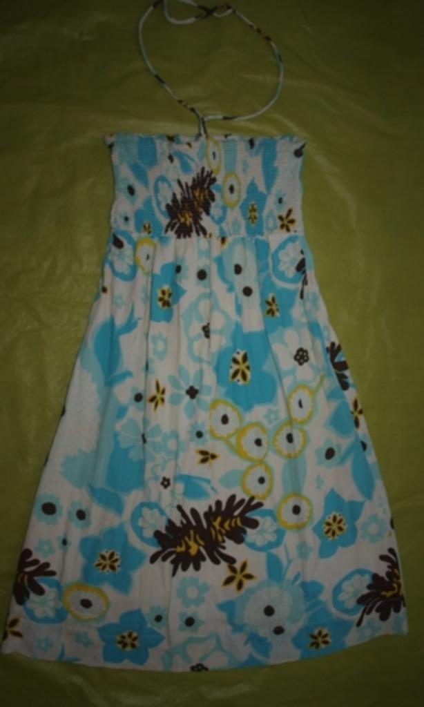 Blauw Witte Jurk met Bloemen Vero Moda (M), Kleding | Dames, Jurken, Gedragen, Maat 38/40 (M), Blauw, Knielengte, Ophalen of Verzenden