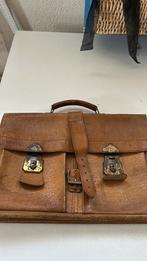 Schooltas vintage leder, Ophalen, Gebruikt, Bruin, Aktetas of Boekentas