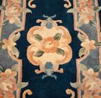 Handmade vintage Aubusson tapijt blue roses wol 63x125c.m, Gebruikt, 100 tot 150 cm, ., .