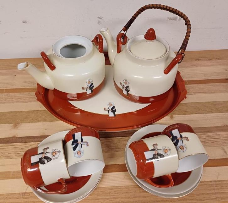 Cacao Droste Holland servies - 11 delig, Antiek en Kunst, Antiek | Servies compleet, Ophalen of Verzenden