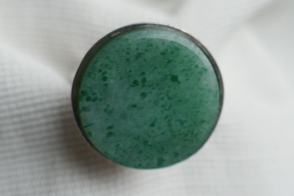 Zilveren design ring met aventurijn edelsteen, Verzenden, Met edelsteen, Dame, Zilver