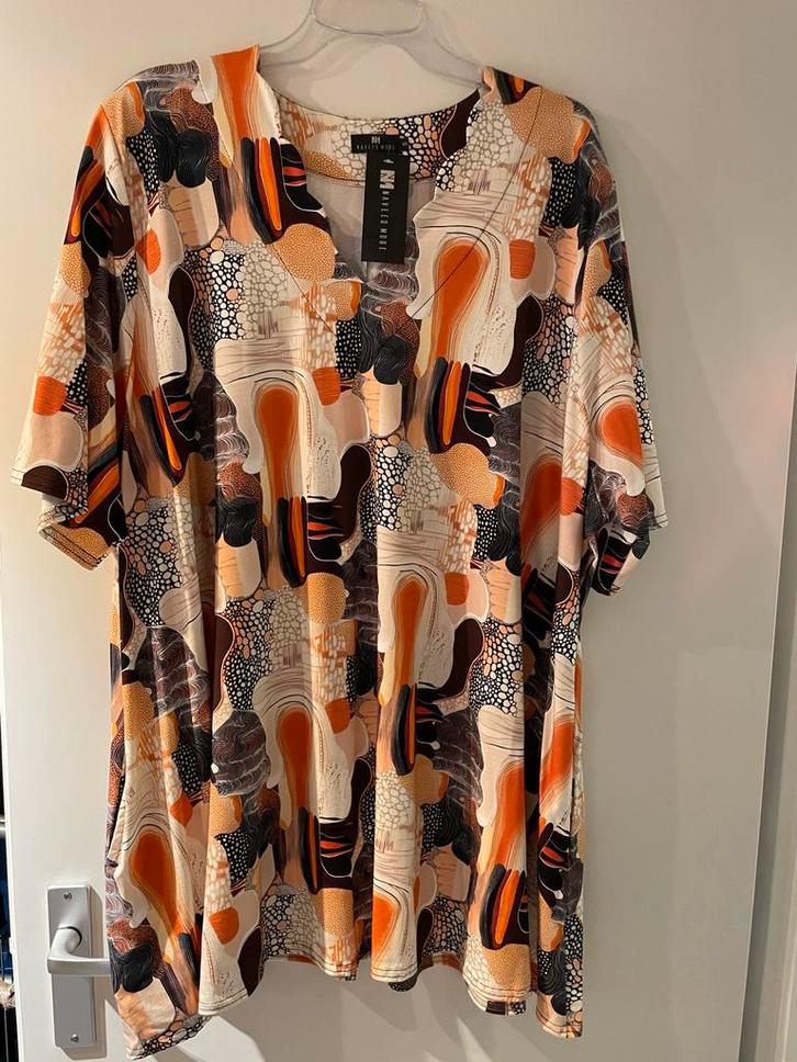 Nieuwe oranje zwart bruin dessin alijn tuniek van naveed, Kleding | Dames, Grote Maten, Nieuw, Blouse of Tuniek, Oranje, Verzenden