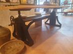 Tafel industrieel verstelbaar onderstel, Huis en Inrichting, Tafels | Eettafels, Ophalen, 100 tot 150 cm, Vijf personen of meer