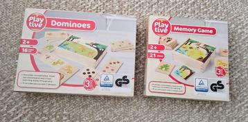 Playtive Houten Speelgoed memospel + dominospel - Nieuw beschikbaar voor biedingen