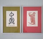 litho's nieuwjaarskaarten Jan van Heel mid century jaren 50, Antiek en Kunst, Ophalen of Verzenden