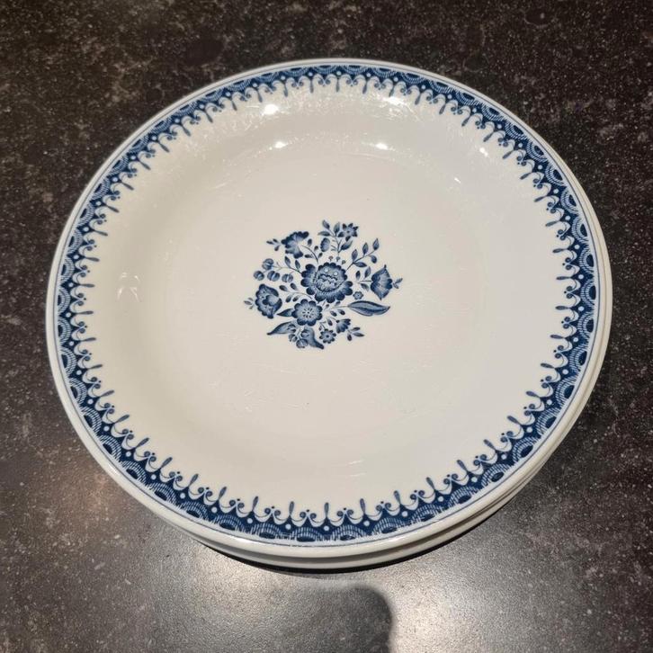 Royal Sphinx Blauw Wit Ontbijtborden, Huis en Inrichting, Keuken | Servies, Gebruikt, Bord(en), Overige stijlen, Aardewerk, Ophalen of Verzenden