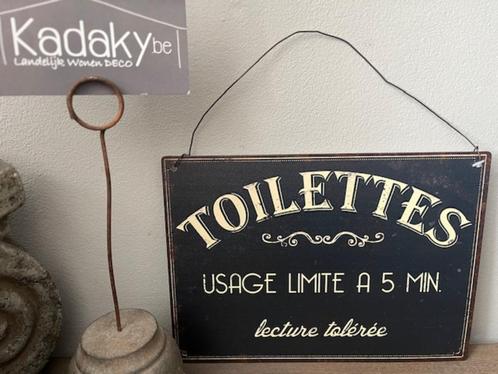Tekstbordje - toilettes usage limité -, Huis en Inrichting, Woonaccessoires | Tekstborden en Spreuken, Nieuw, Ophalen of Verzenden