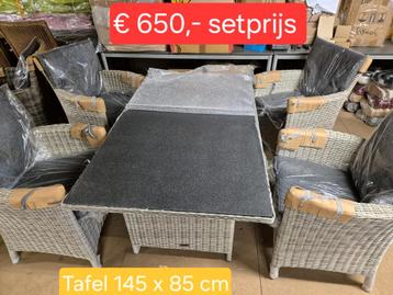 Uiitverkoop nieuwe tuin stoelen tafels Wicker All seasons  beschikbaar voor biedingen