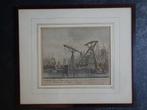 gravure 2 kranen IJ te Amsterdam Schreierstoren Schenk 1700, Antiek en Kunst, Kunst | Etsen en Gravures, Verzenden