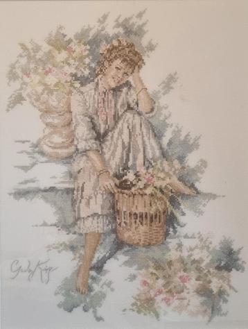 Ingelijst handgeborduurd werk – Gladys Kings beschikbaar voor biedingen