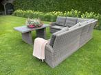 Prachtige grote diningeset met hoge tafel, ., Ophalen of Verzenden, Wicker, Bank