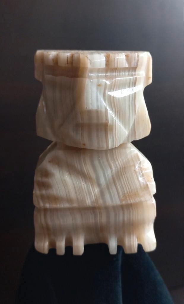 Honingkleurige onyxsteen Azteekse Tiki Maya--sculptuur, Antiek en Kunst, Kunst | Overige Kunst, Ophalen of Verzenden