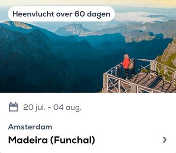 Vliegtickets Transavia A’dam retour Madeira voor 3 personen beschikbaar voor biedingen