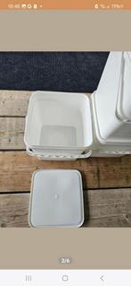 10 vierkante emmers van 10 liter, Huis en Inrichting, Emmers, Ophalen, Kunststof, Met deksel