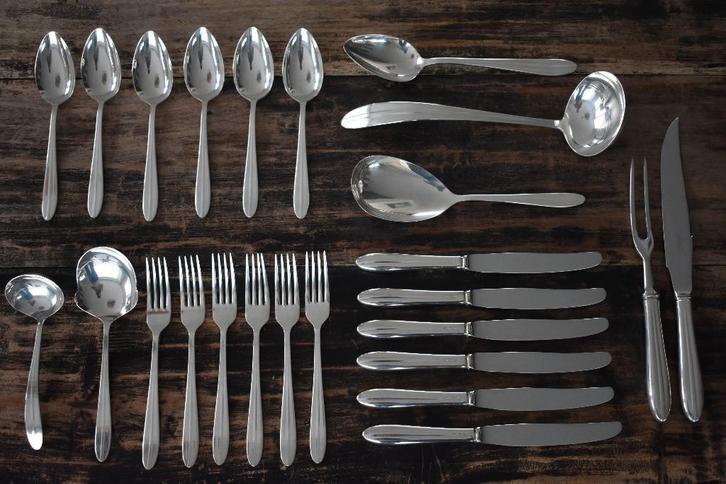 Gero 100 Zilvium 230 Distinction 6 persoons diner cassette, Antiek en Kunst, Antiek | Servies compleet, Ophalen of Verzenden