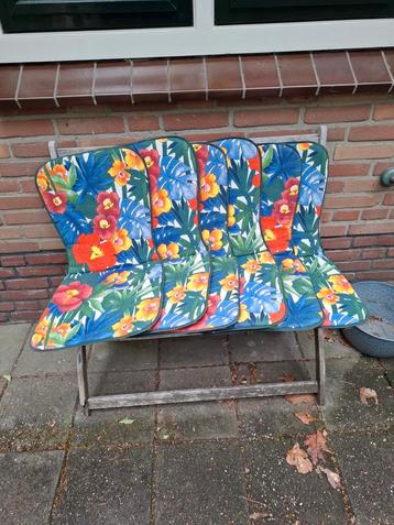 6 st vintage kussentjes (zitting+rug) voor tuinstoeltjes  beschikbaar voor biedingen