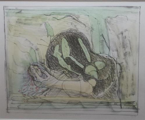 Co Westerik (1924) Kleur Litho "Compositie Hand" Ges Gen Ged, Antiek en Kunst, Kunst | Litho's en Zeefdrukken, Ophalen of Verzenden