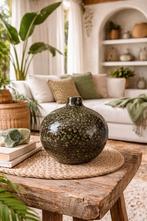 Keramische Vaas – Groen Gemêleerd | Ibiza Style, Ophalen of Verzenden, Groen, Aardewerk of Porselein, Minder dan 50 cm