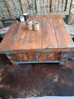 Stoere salontafel, Huis en Inrichting, Tafels | Salontafels, Ophalen, 50 tot 100 cm, Vierkant, 50 tot 100 cm