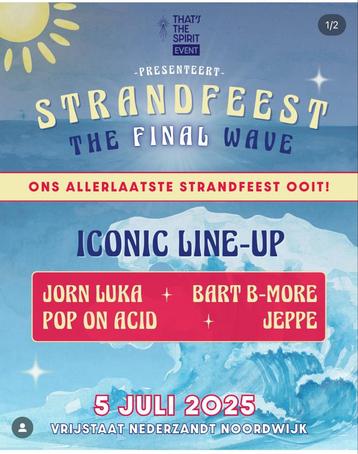 1 ticket strandfeest the final wave That’s the spirit beschikbaar voor biedingen