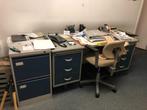 Vintage Gispen bureau en ladenkast, Huis en Inrichting, Bureaus, Ophalen, Gebruikt, Bureau