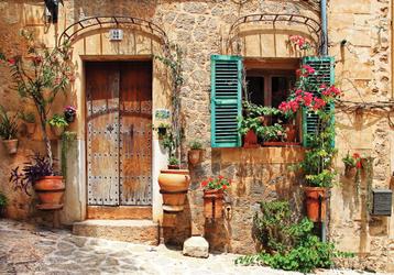 Straatje in Toscane fotobehang, Sfeervol straatje behang 1 beschikbaar voor biedingen