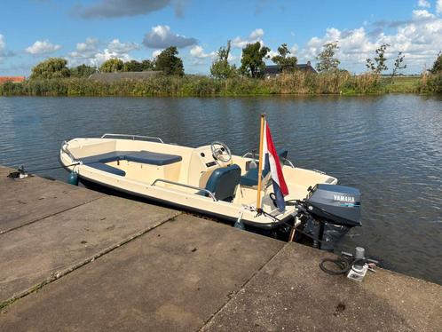 Mythos 435 sloep met yamaha 8pk 4-takt, Watersport en Boten, Sloepen, Gebruikt, Tot 10 pk, 3 tot 6 meter, Buitenboordmotor, Benzine