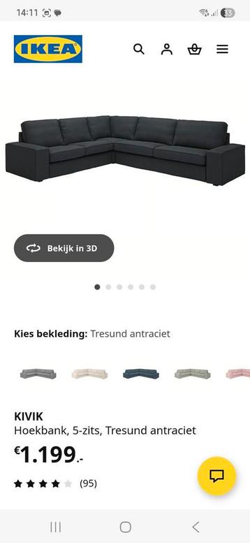 Ikea Hoekbank Kivik - Zo goed als nieuw! - afbeelding 3