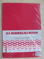 NIEUW 6 x vel RIBBELKARTON rood roze glitter parelmoer A4, Ophalen of Verzenden, Nieuw, Materiaal